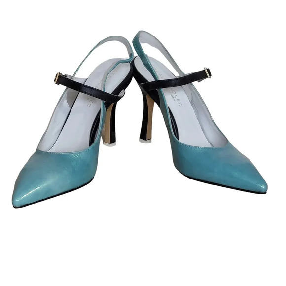 Beautiisoles by Robyn Schreiber Blue Black White Patent Leather Mary Jane - Picture 6 of 16